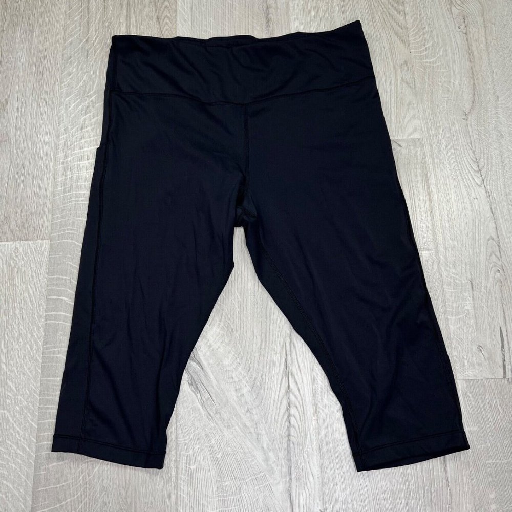 Athleta Ultimate Stash Pocket Crop Tight 7/8 Leggings Black Women's Size XL